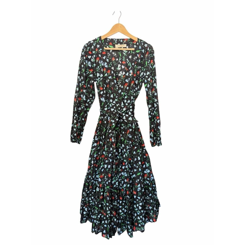 B.YELLOWTAIL Floral Cotton Wrap Midi Dress XL Indigenous Design Pockets - Picture 4 of 12